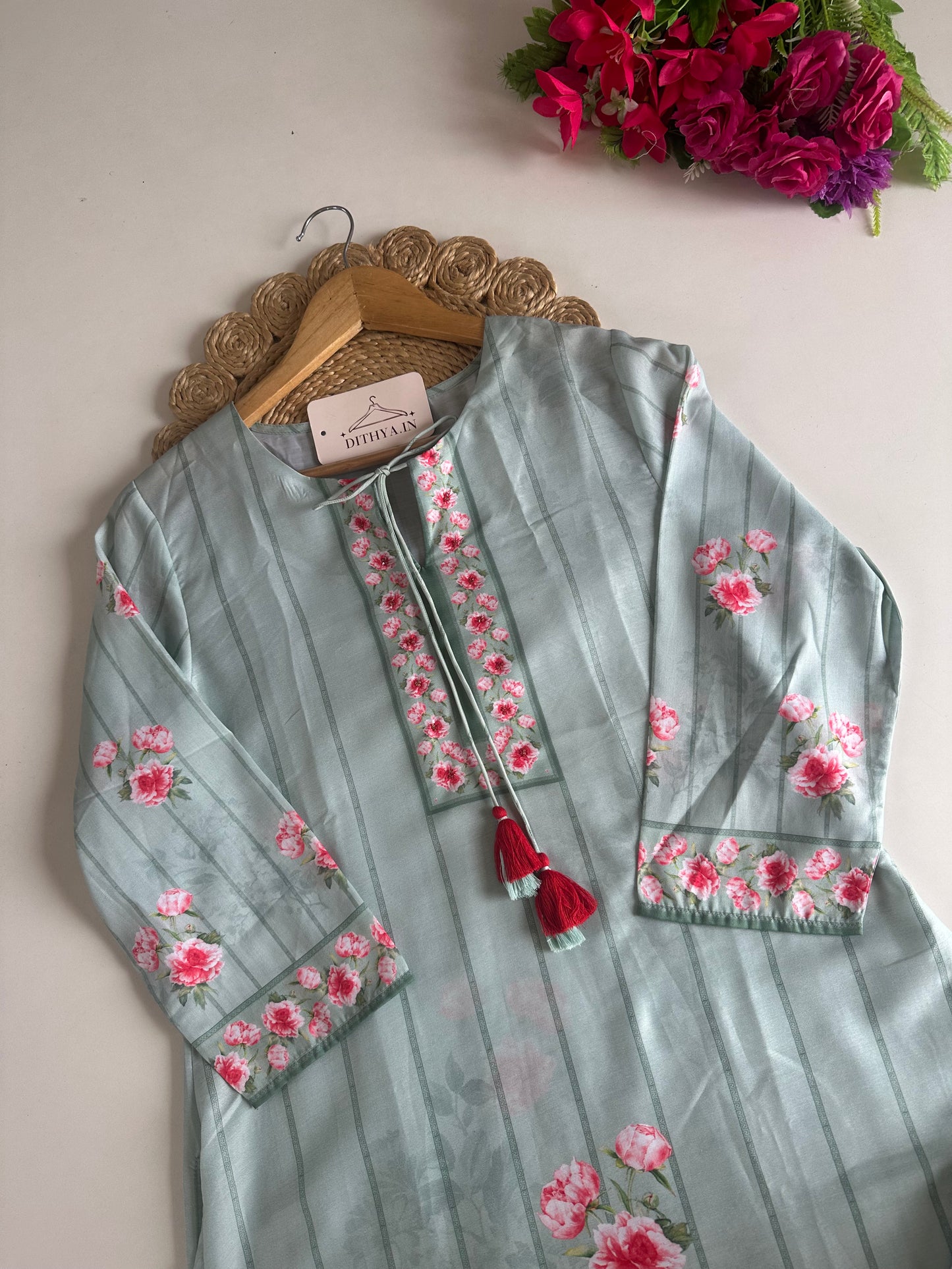 D742-Rayon straight Kurti with pants