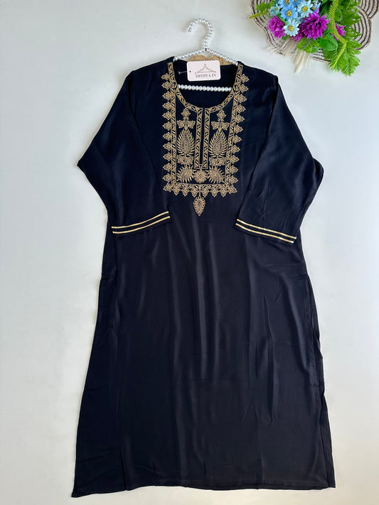 D746-Muslin straight Kurti