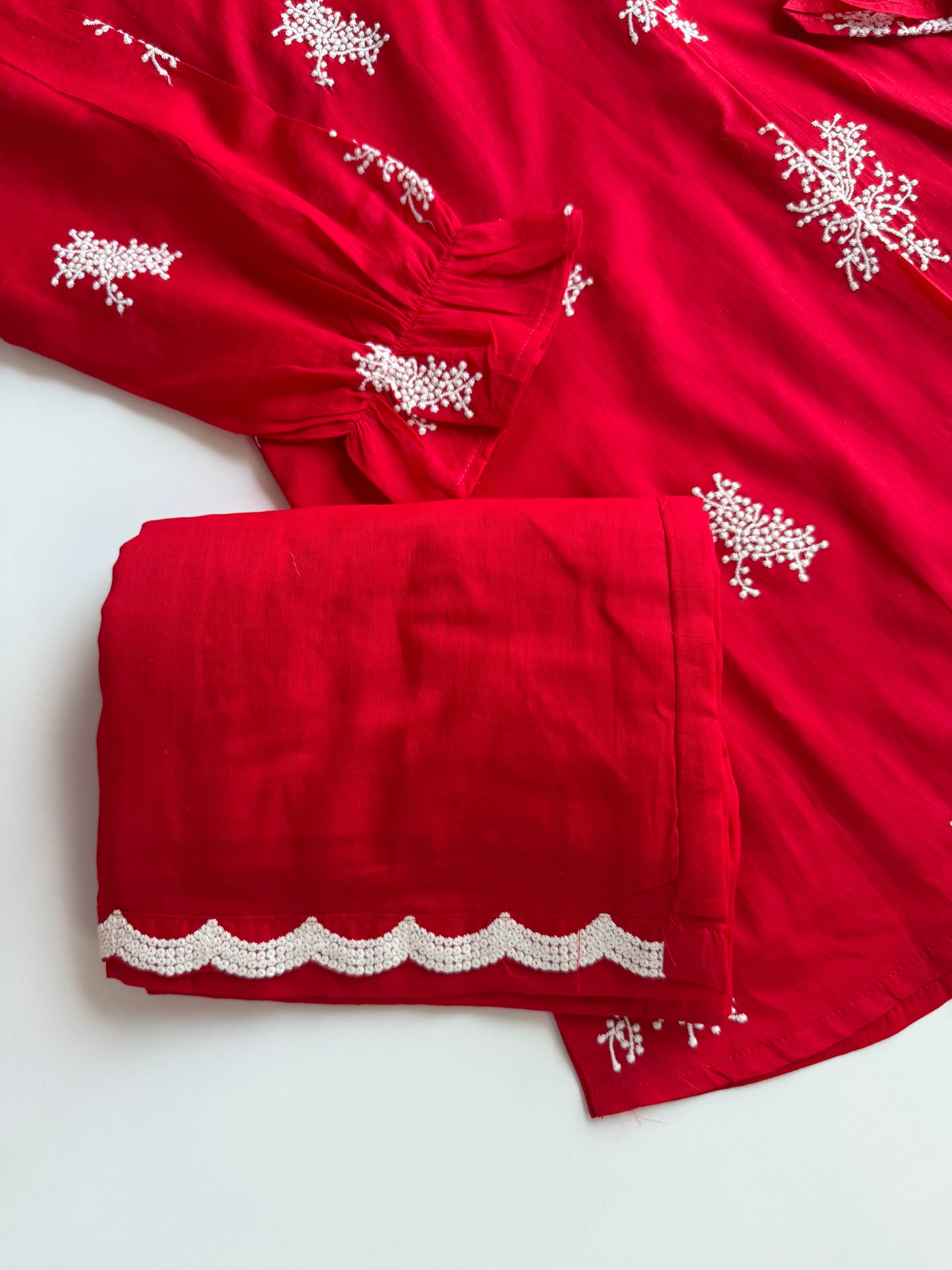 K625 - Mul chanderi embroidered coord set