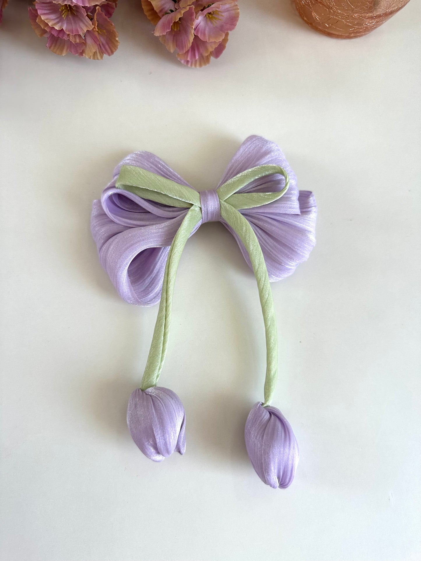 A018 - Jumbo Printed bow clip (per piece)