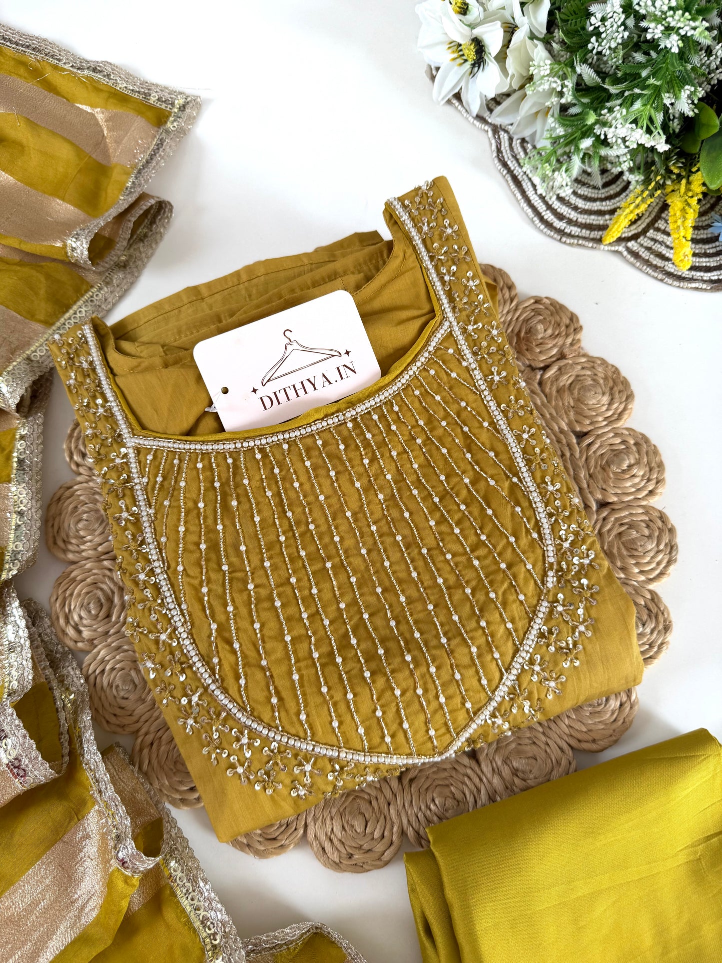 K639 - Vatican silk handwork Anarkali with pants and dupatta