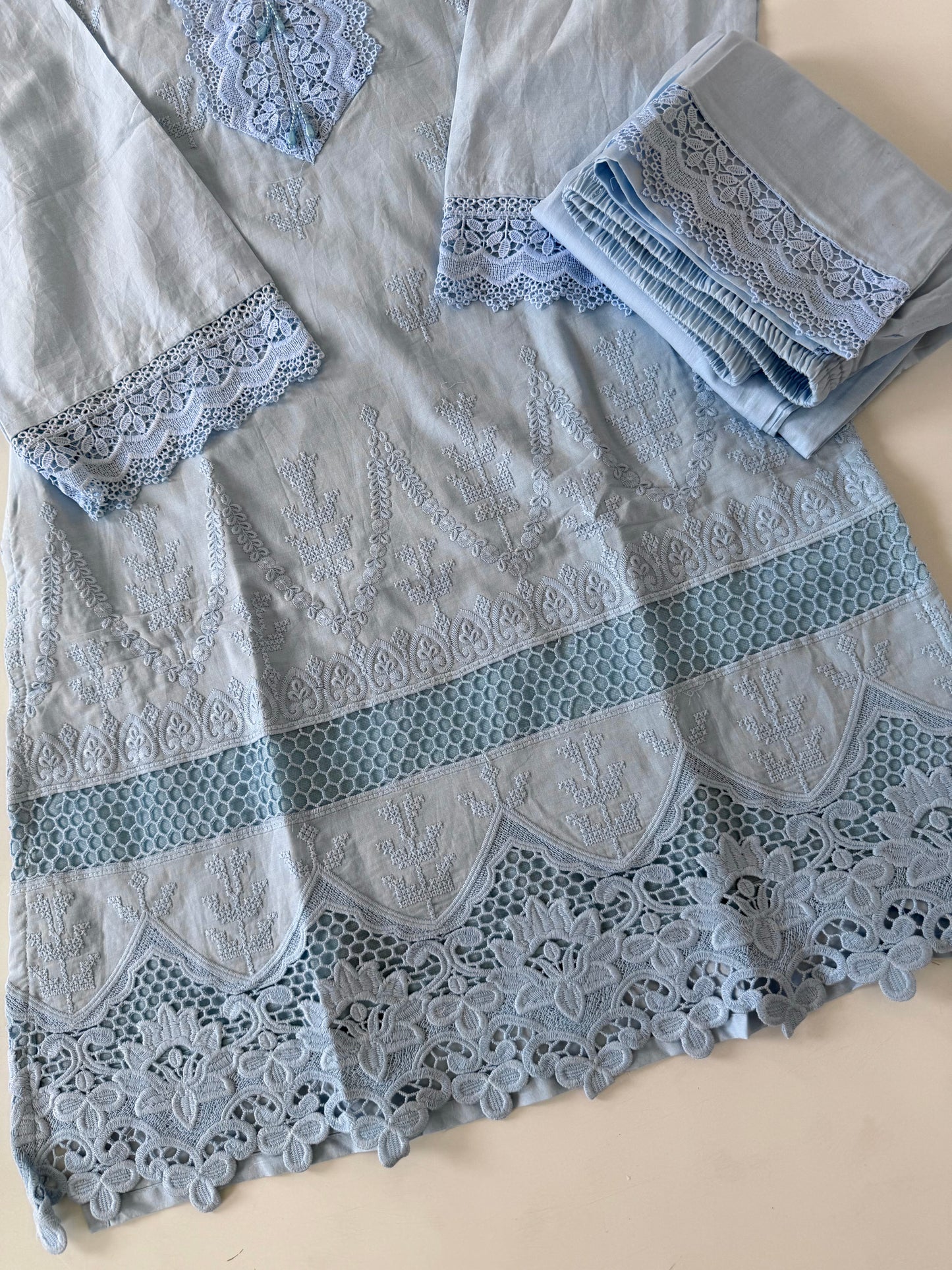 K645 - Mul cotton embroidered coord set
