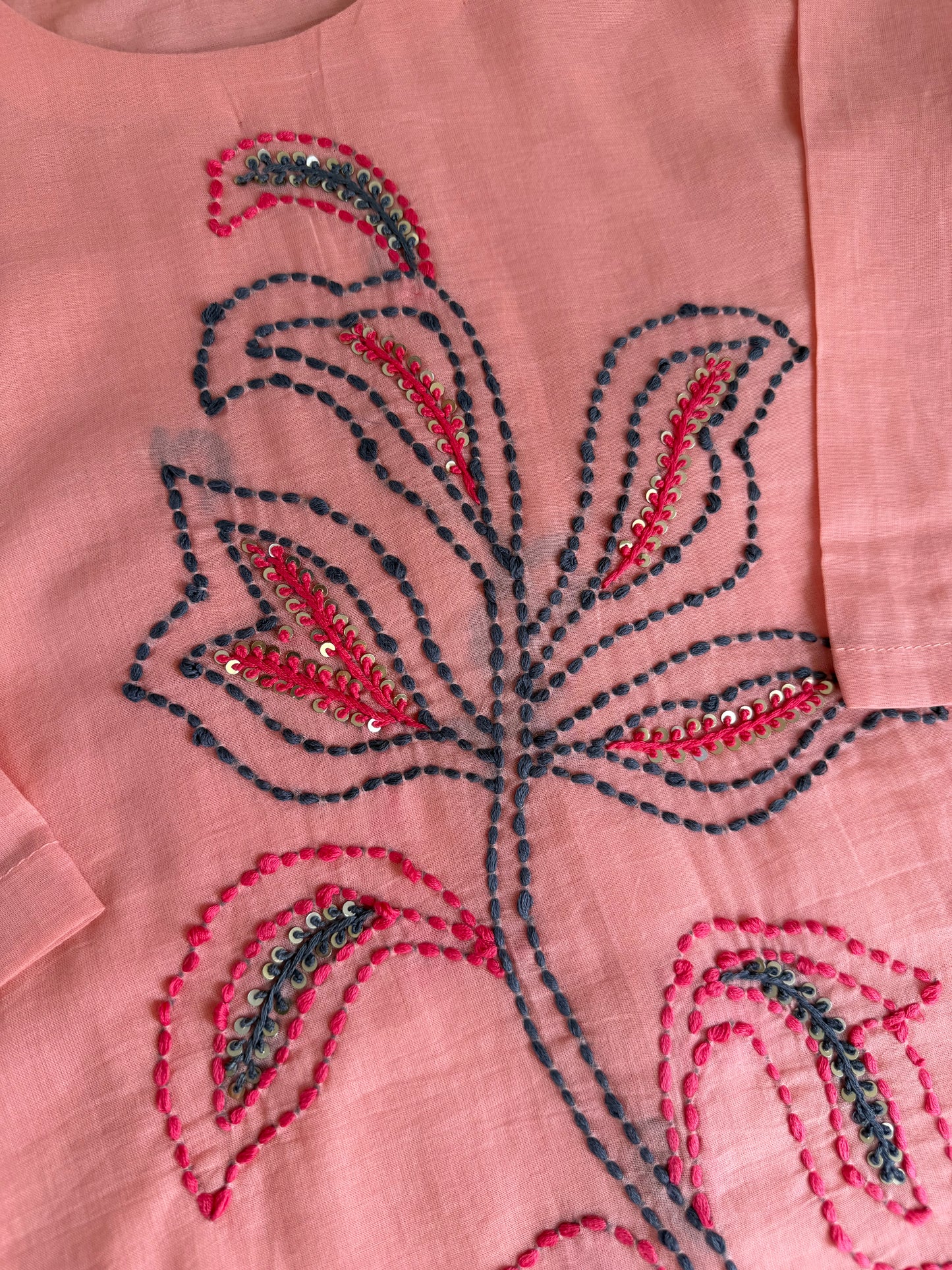 K673 - Mul cotton embroidered coord set