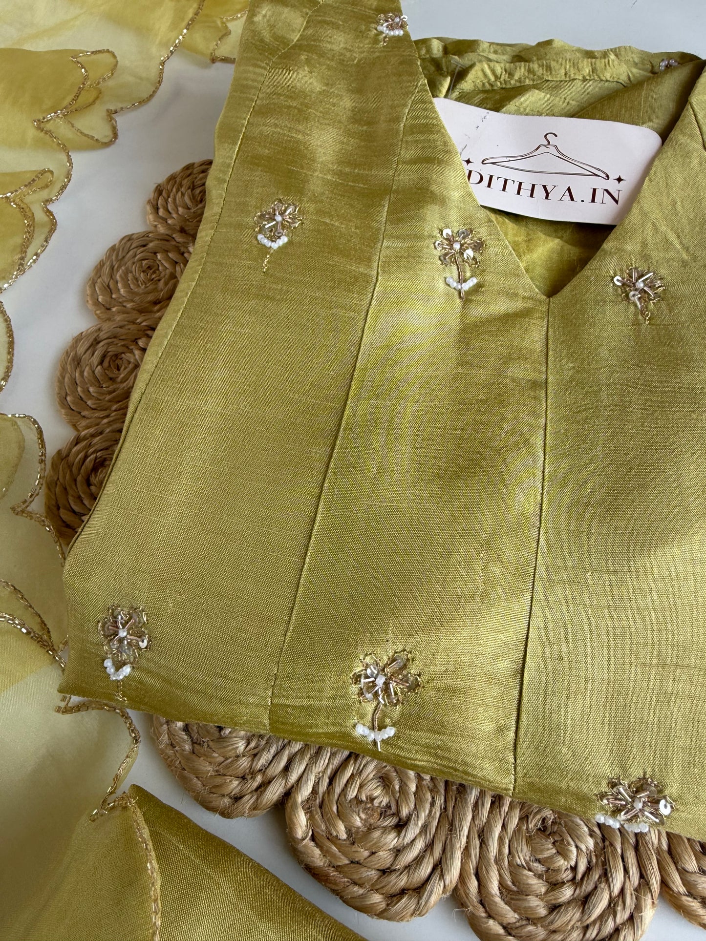 K183 - Russian silk handwork Anarkali with pants and dupatta