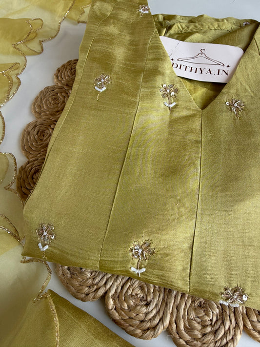 K183 - Russian silk handwork Anarkali with pants and dupatta