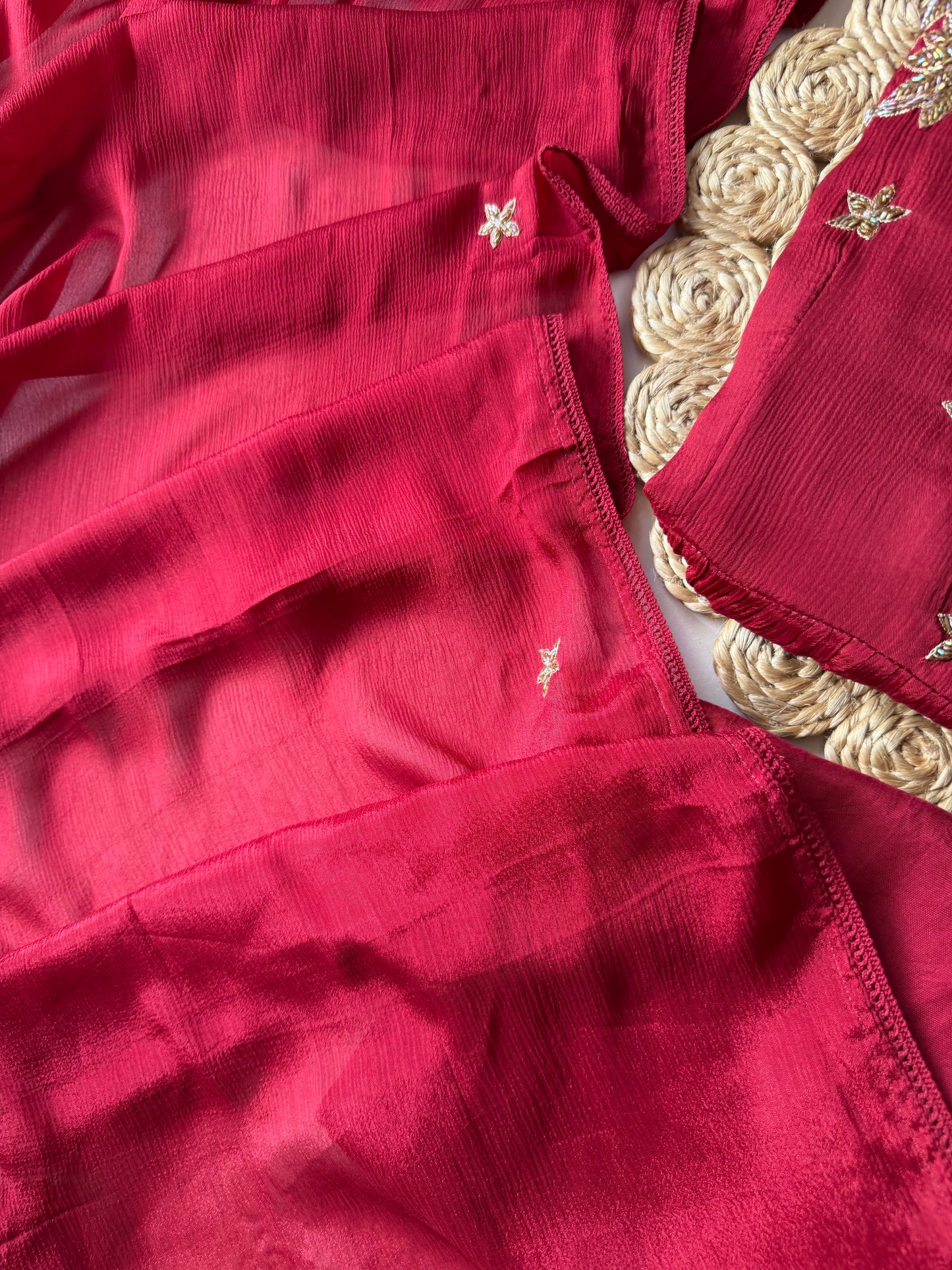 K403 - Chinnon zardosi work Anarkali with pants and dupatta