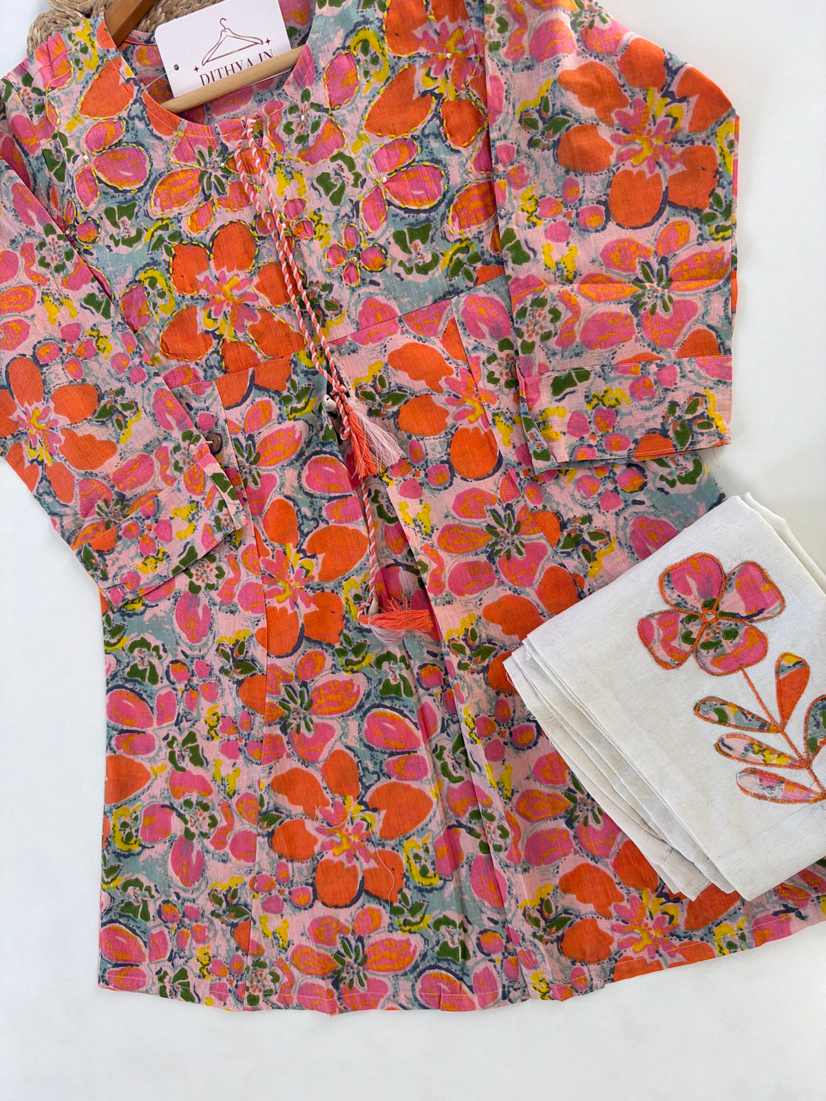K376 – Besticktes Coord-Set aus Mul-Baumwolle