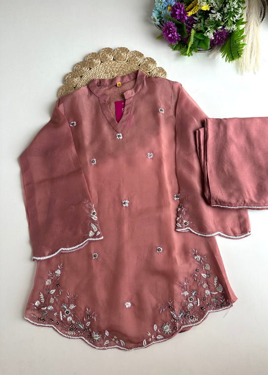 K045 - Viscose organza Handwork coord set with inner