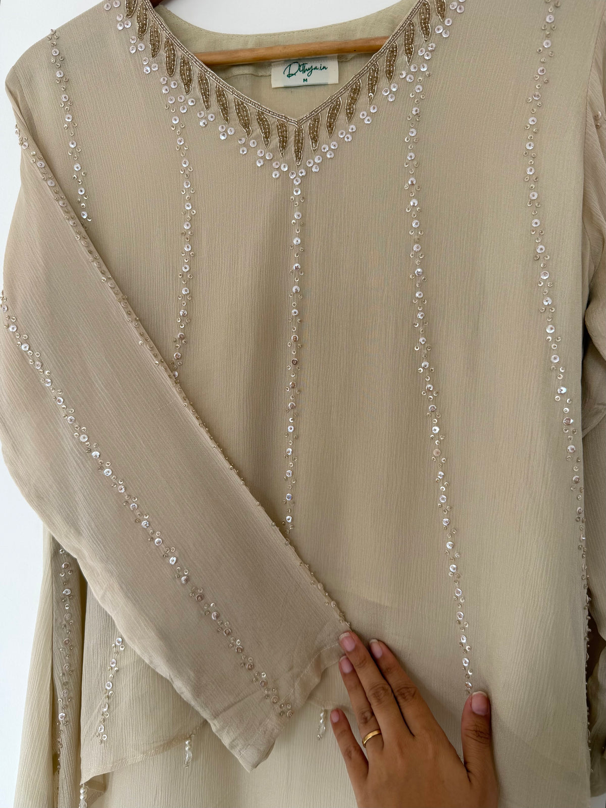 K672 - Pure Chinnon handwork coord set