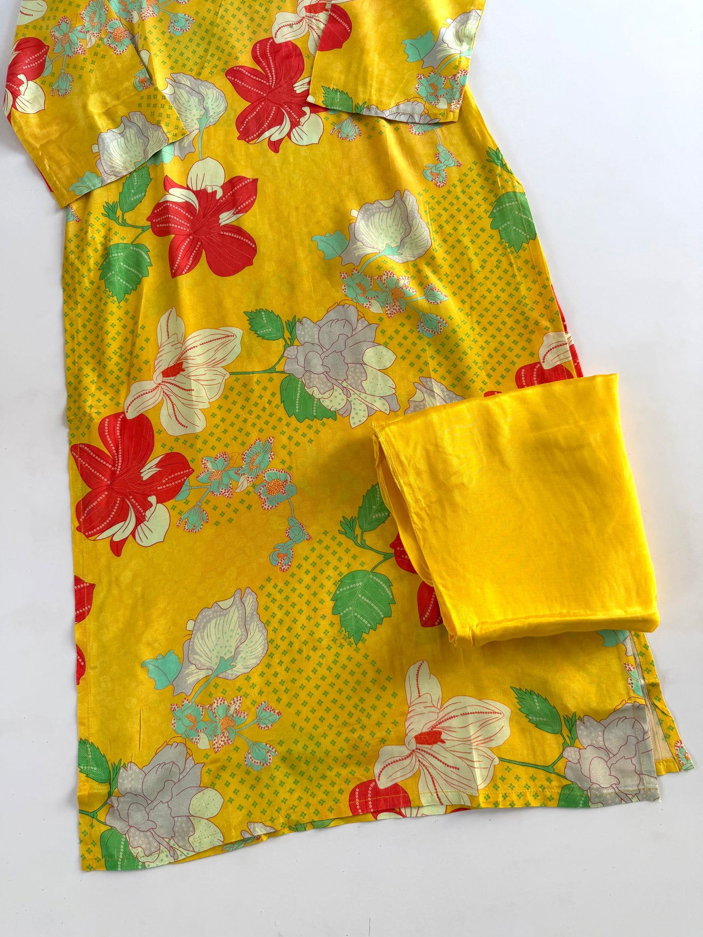 K138 - Muslin cotton printed straight Kurti with pants