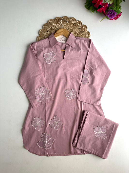 K629 - Mul cotton embroidered coord set