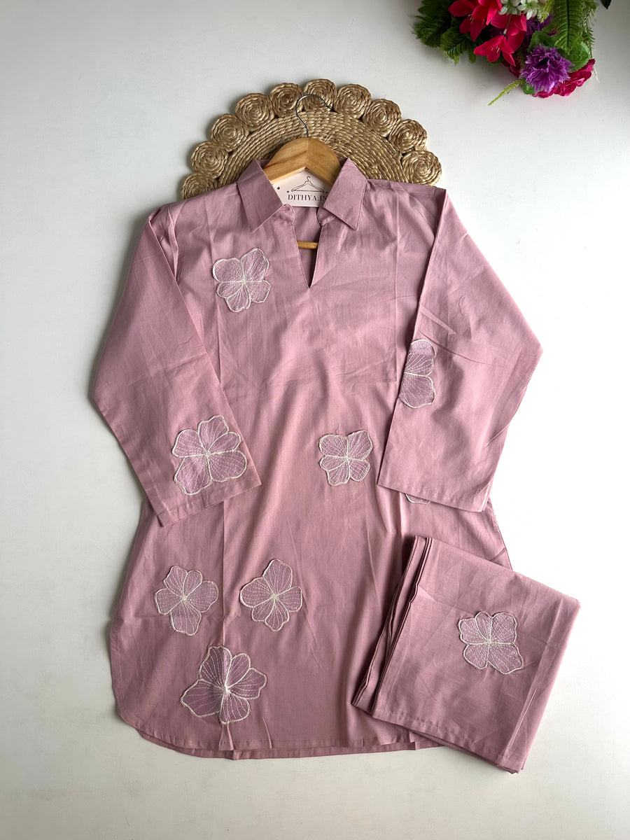 K629 - Mul cotton embroidered coord set