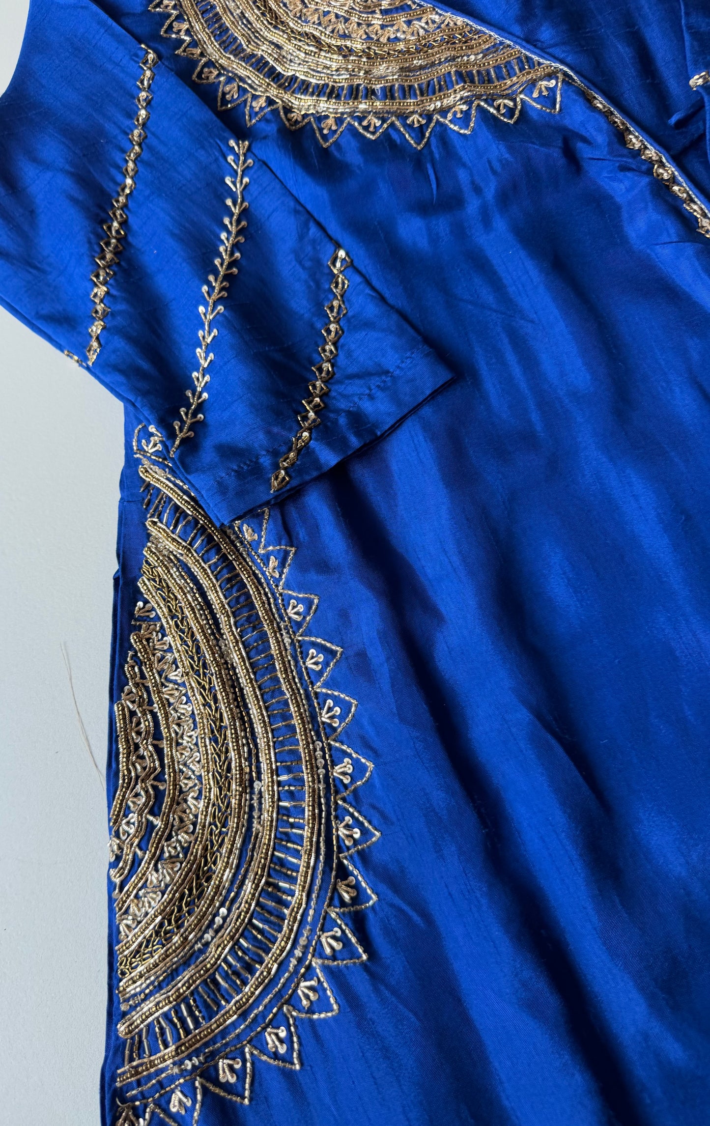 K206 - Russian silk handwork Angrakha Aline Kurti with pants and dupatta