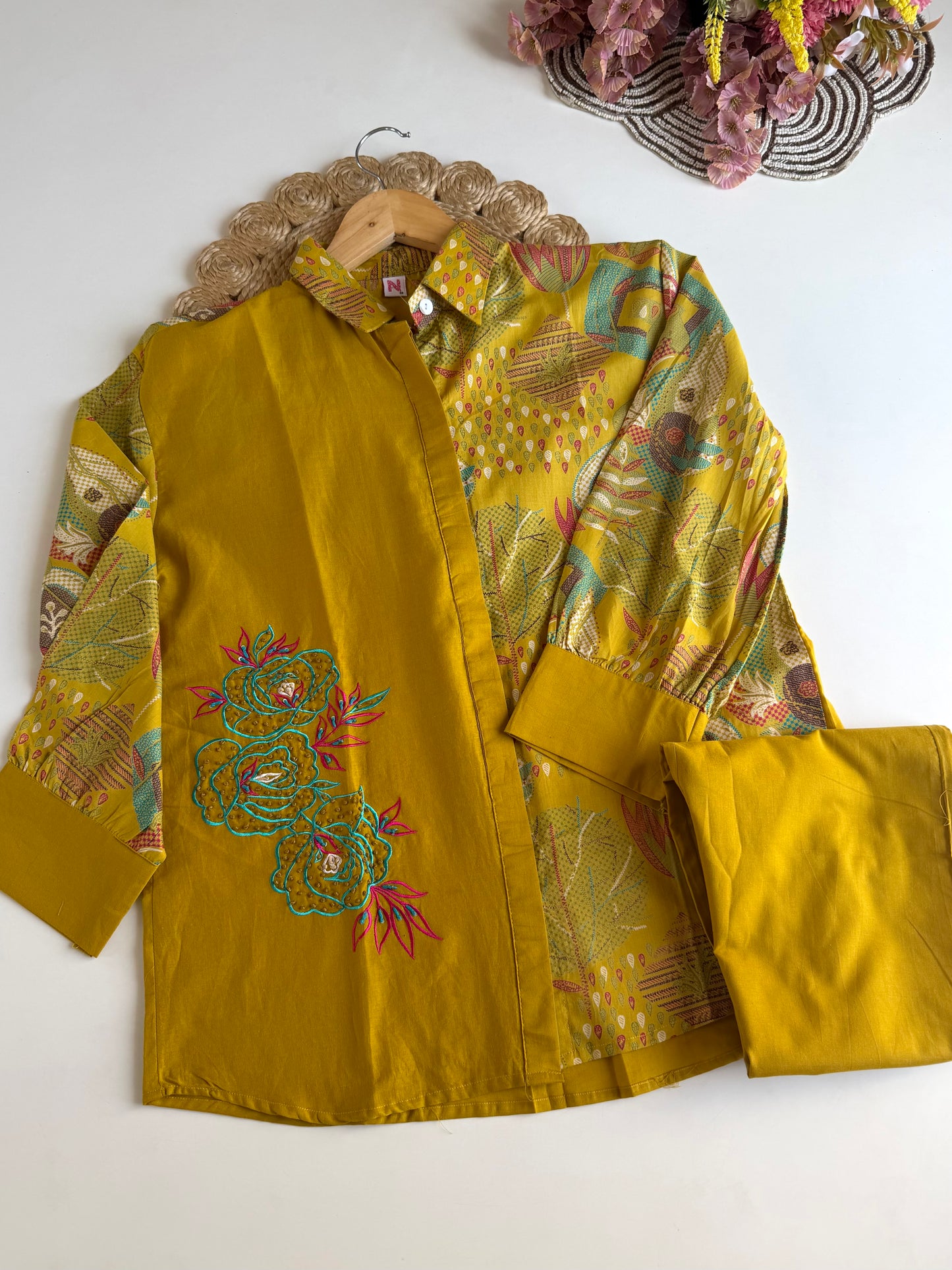 K613 - Mul cotton embroidered coord set