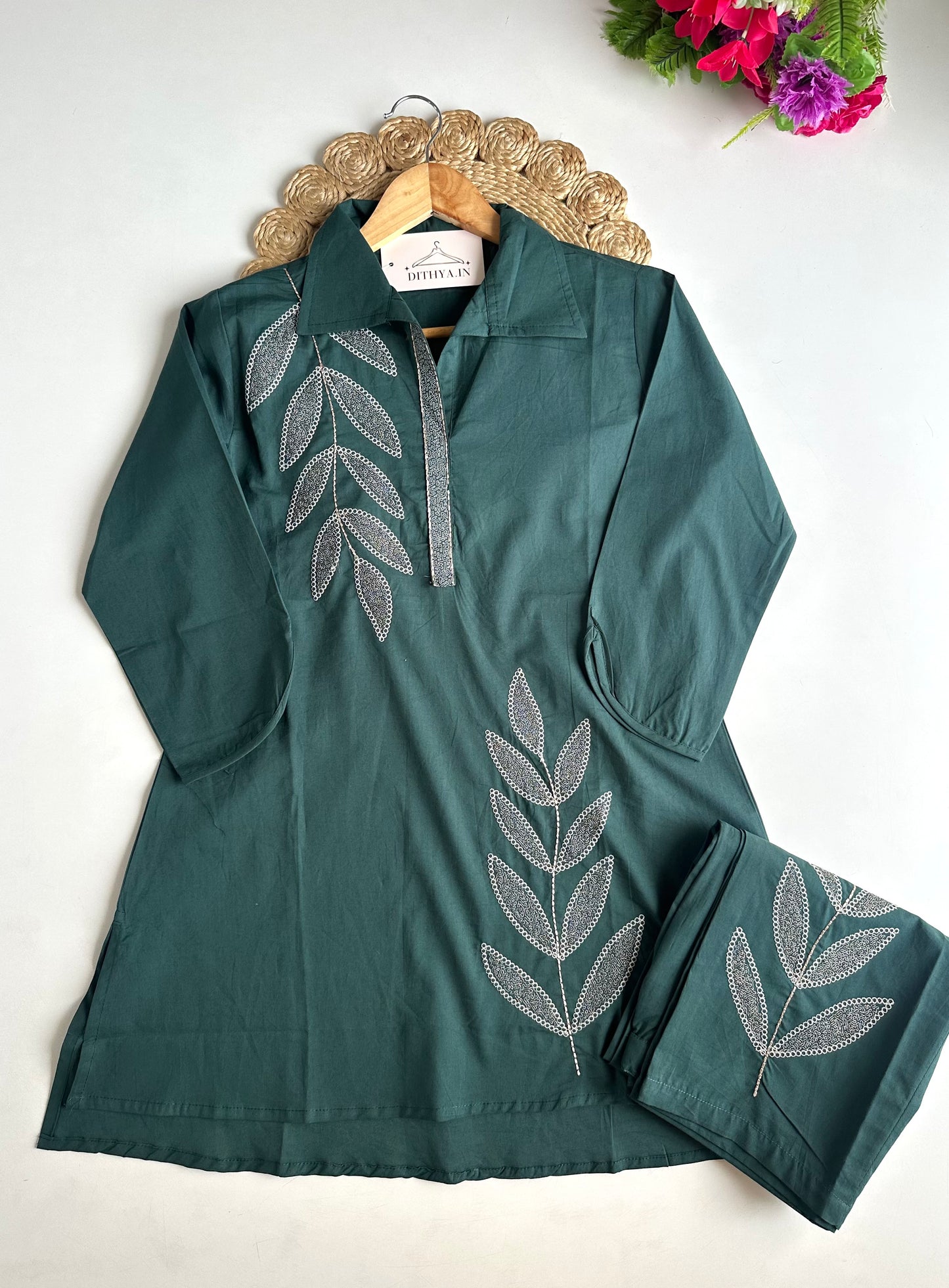 K108 - Mul cotton embroidered coord set