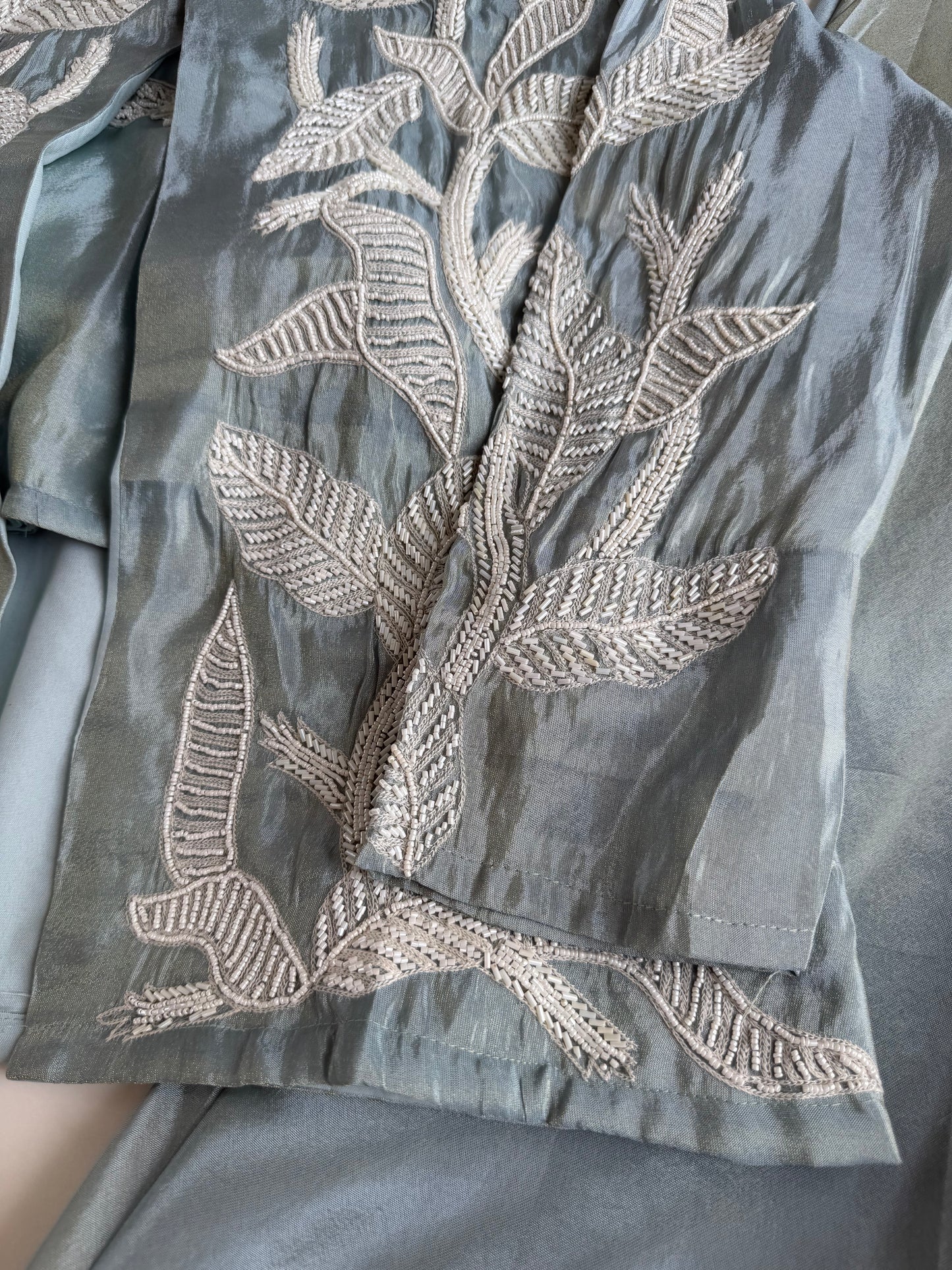 K249 - Tissue silk handwork jacket with inner and divider pants