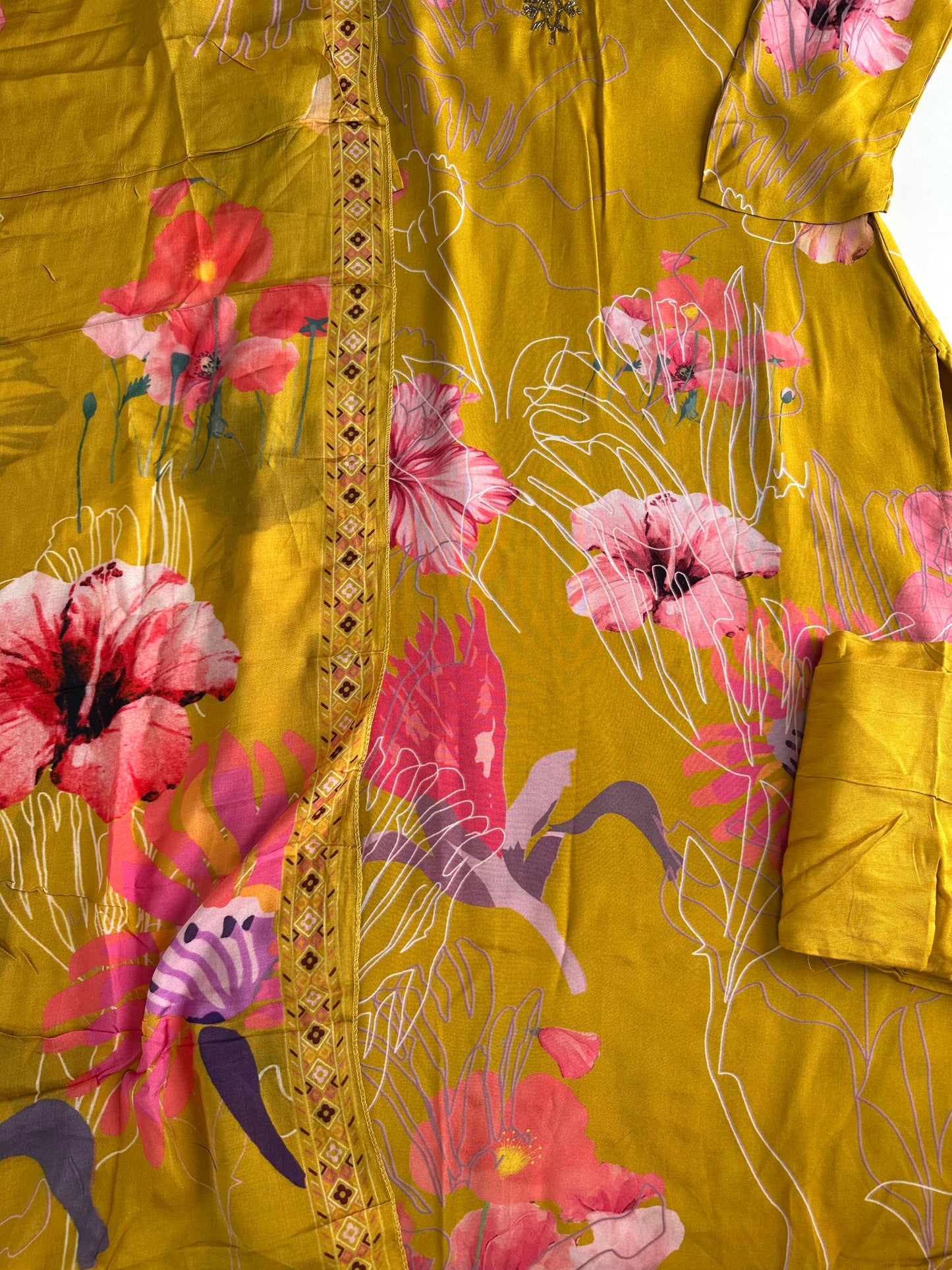 D431 - Muslin straight Kurti with pants and dupatta