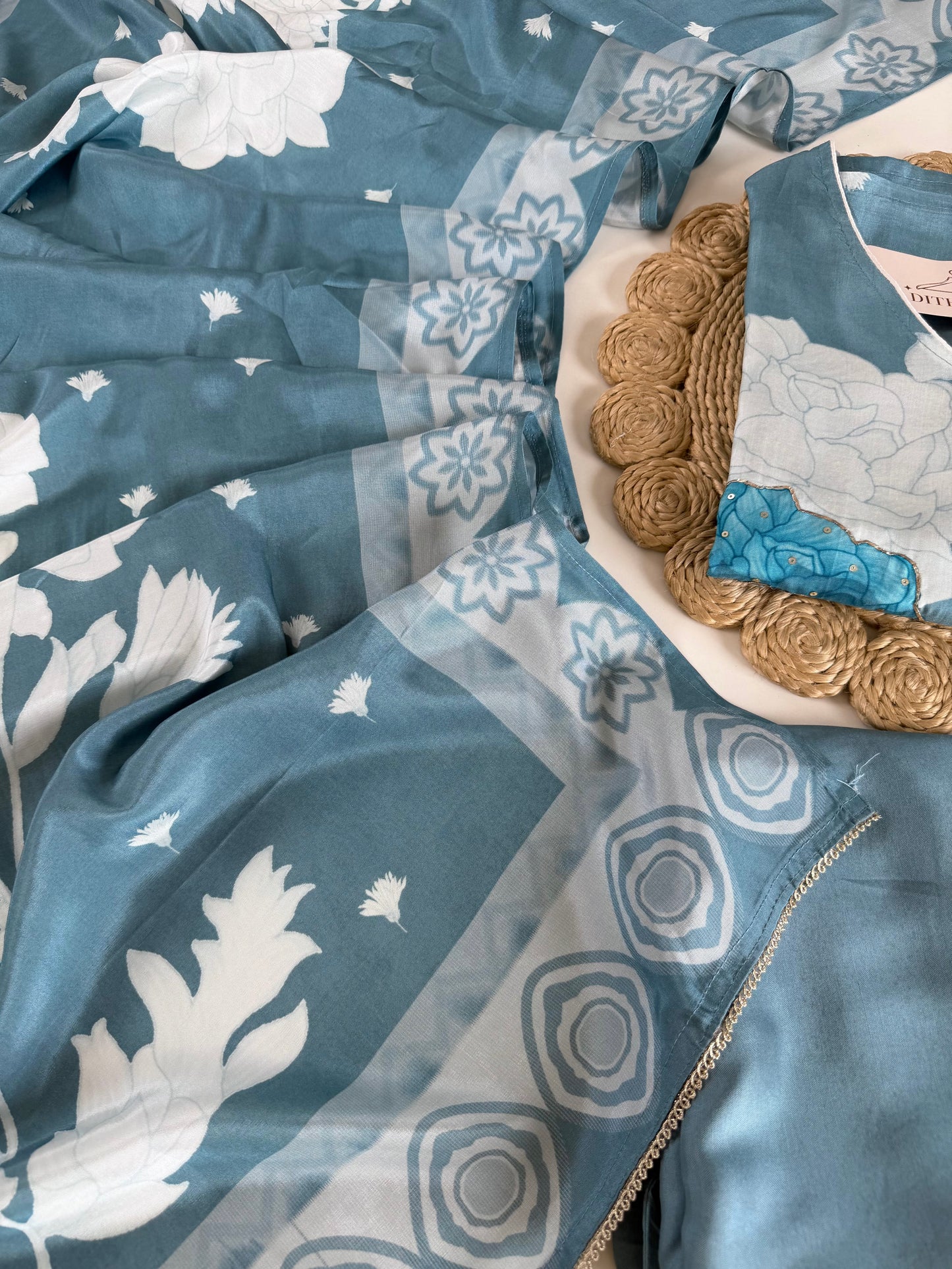 K664 - Muslin printed straight Kurti with pants and dupatta