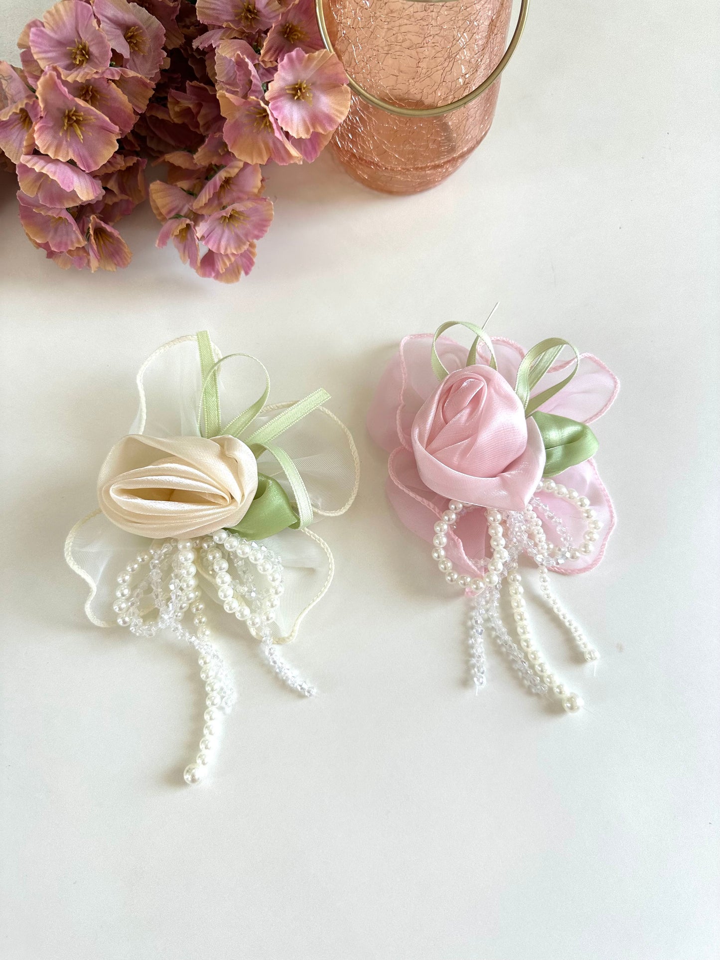 A016 - Fancy flower beaded hair clip (per piece)