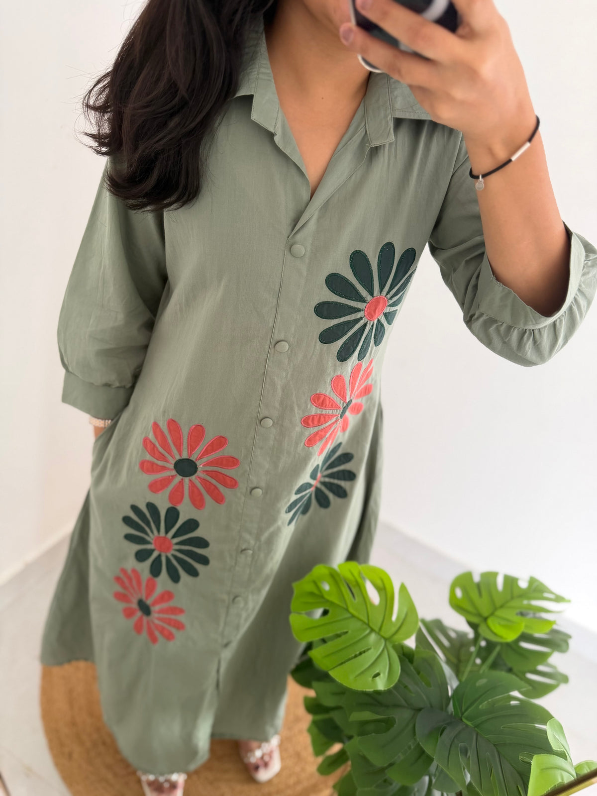K290 - Mul cotton appliqué dress
