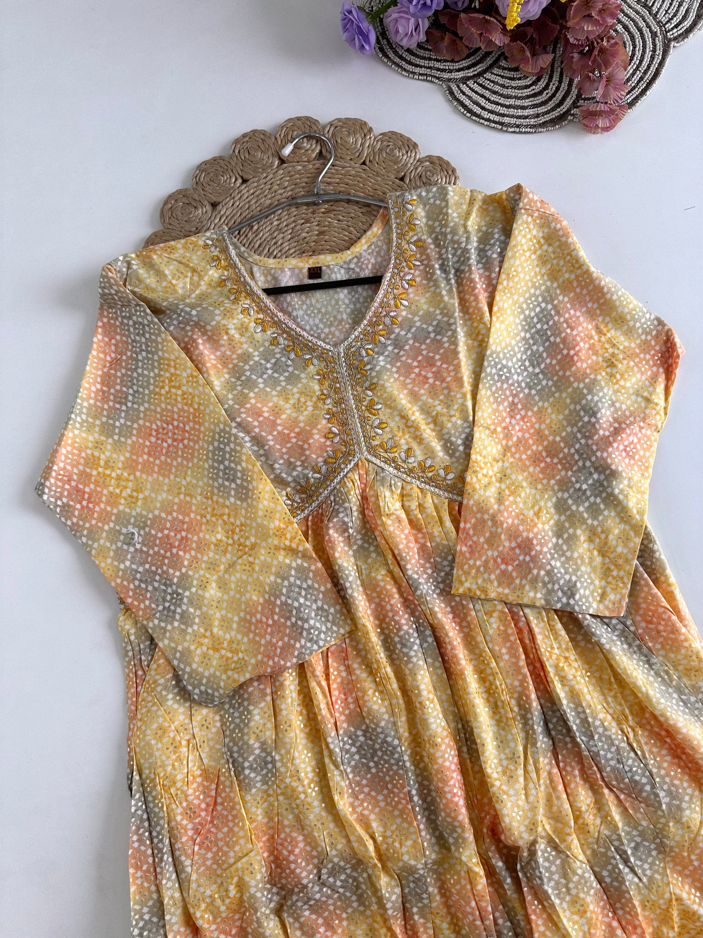 D173 - Muslin Alia cut Anarkali with pants and dupatta