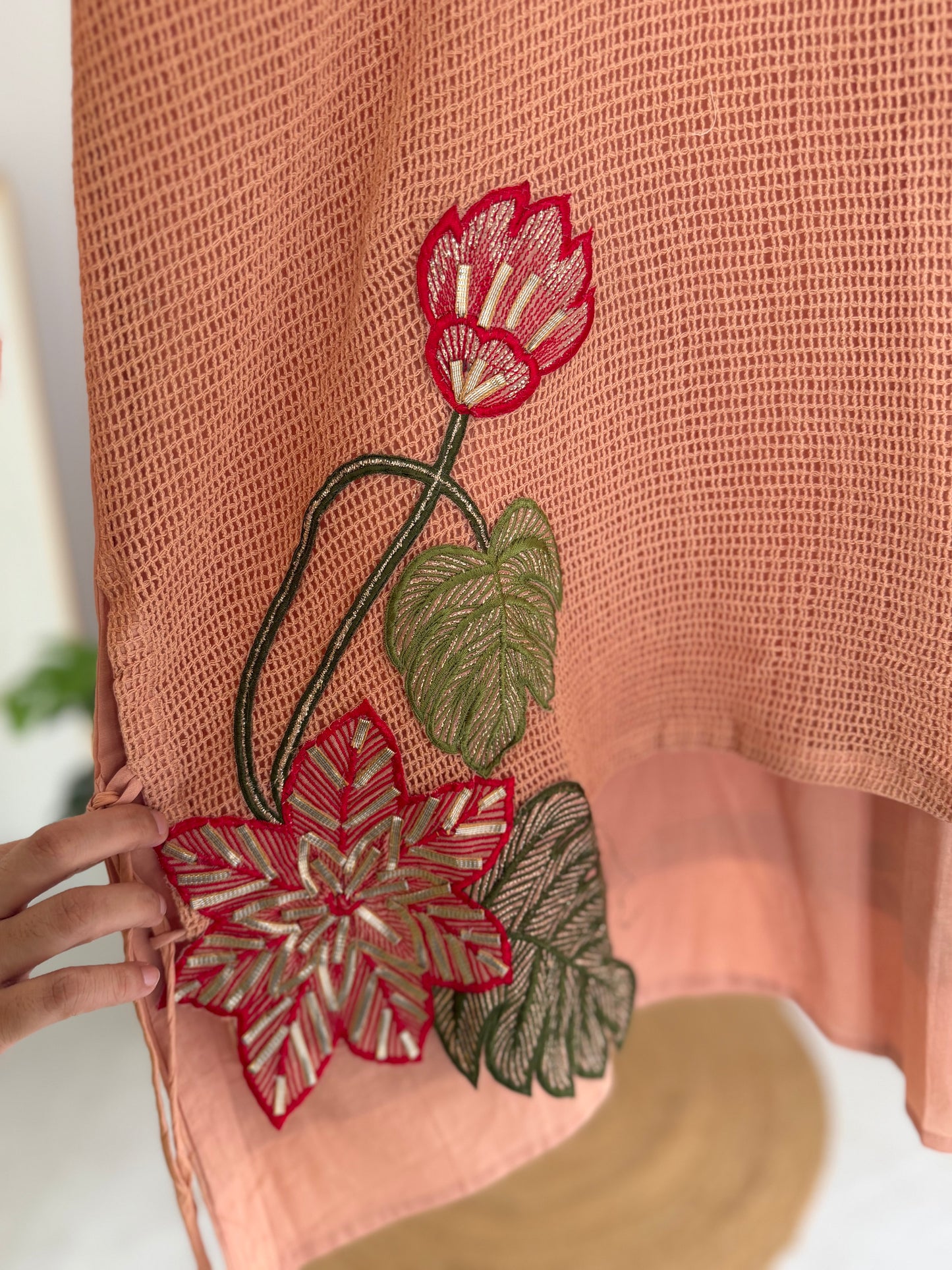 K563 - Linen embroidered coord set