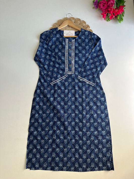 D577-Cotton  straight Kurti