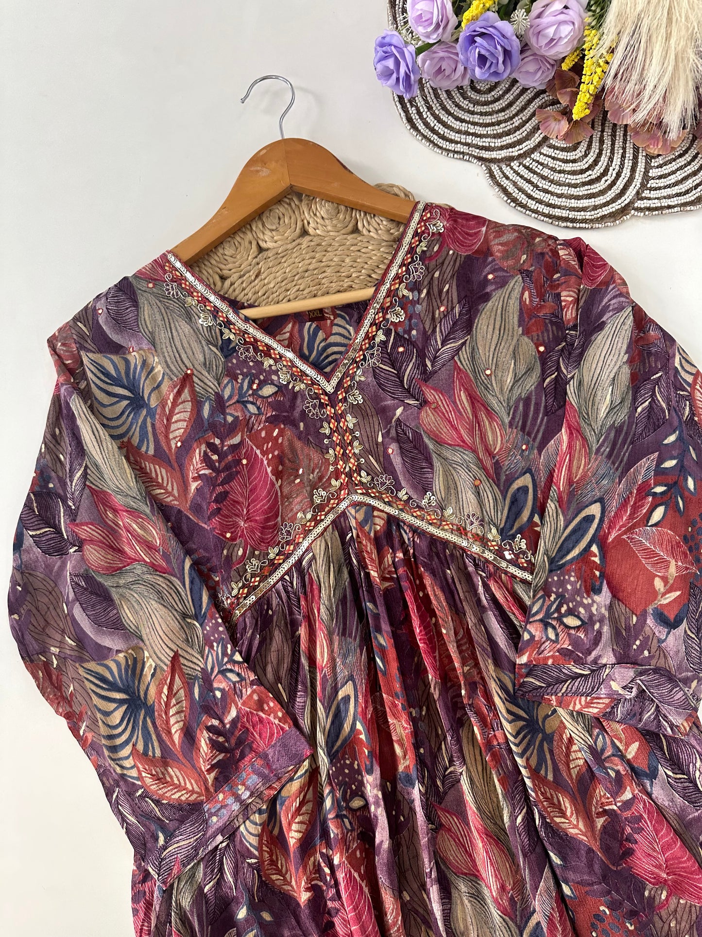 D167 - Chinnon Alia cut Anarkali with pants and dupatta