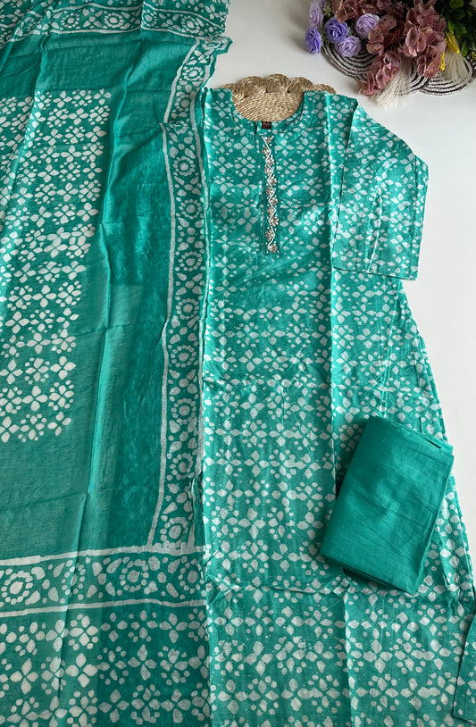 D332 - Roman silk straight kurti with pants and dupatta