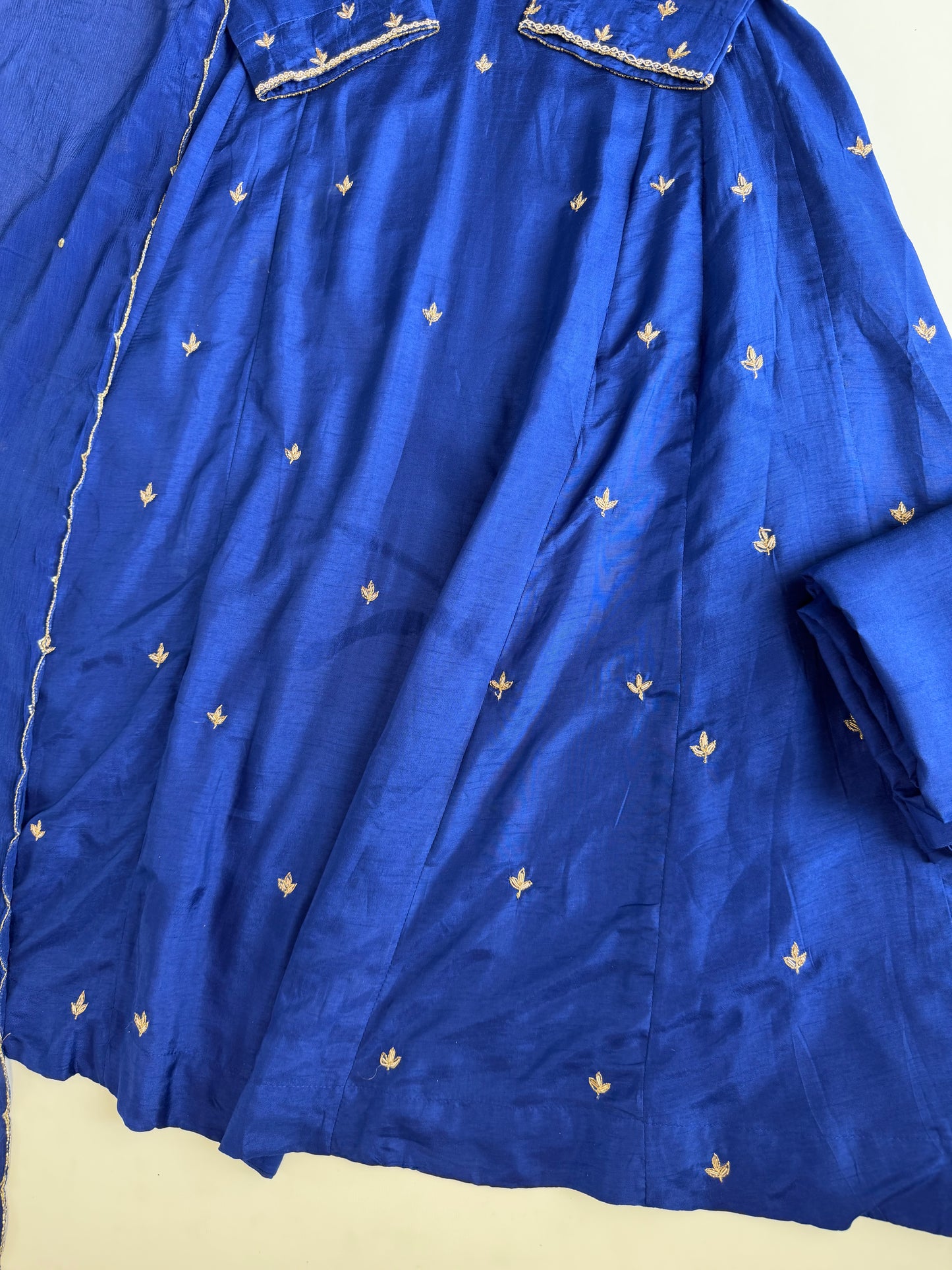 K206 - Russian silk handwork Anarkali with pants and dupatta