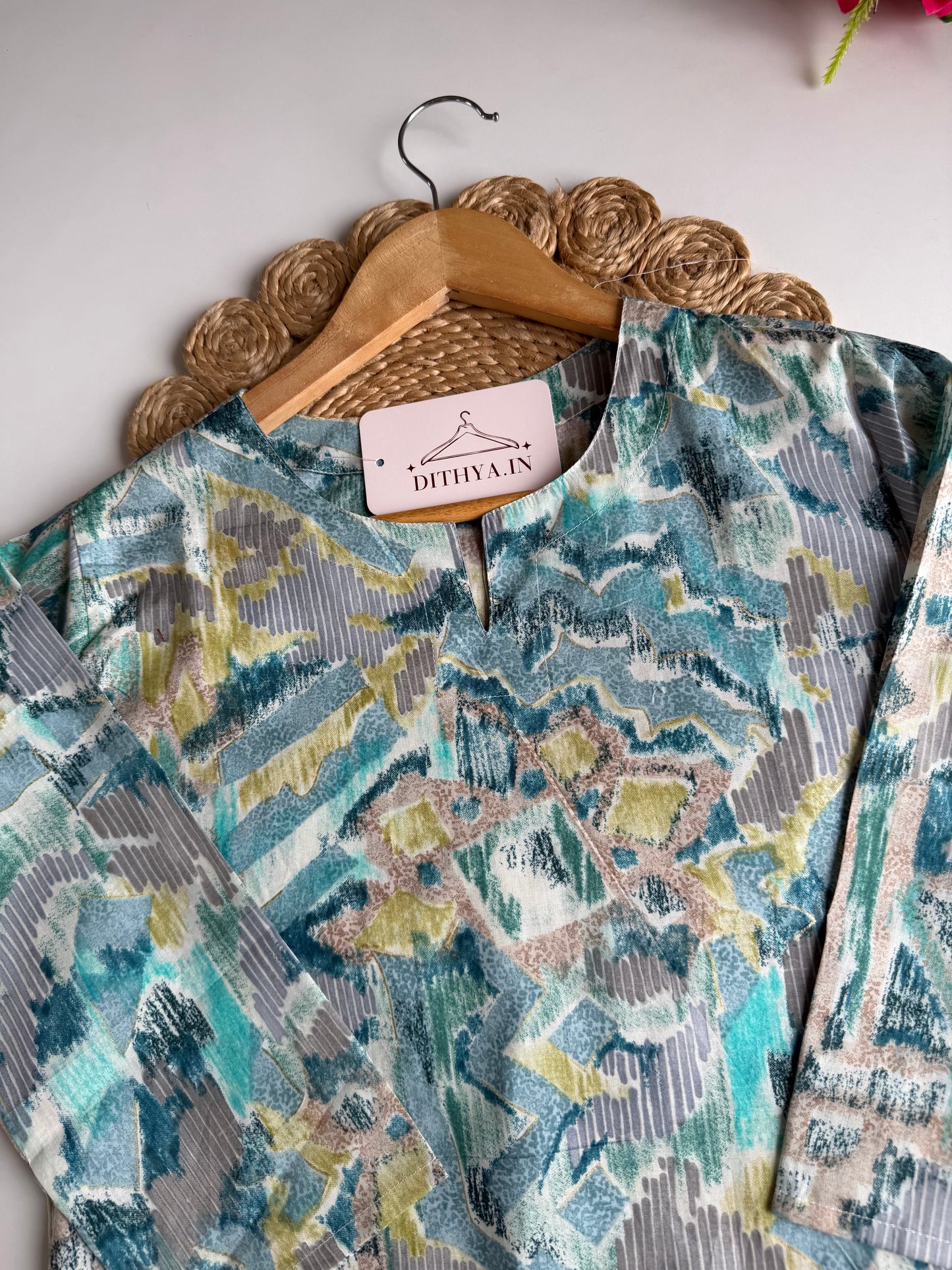 K622 - Mul cotton printed coord set