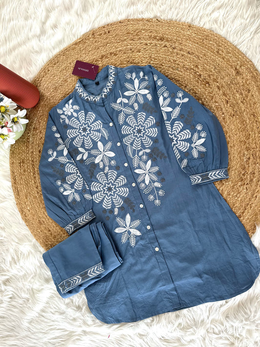 K335 - Cotton embroidered coord set