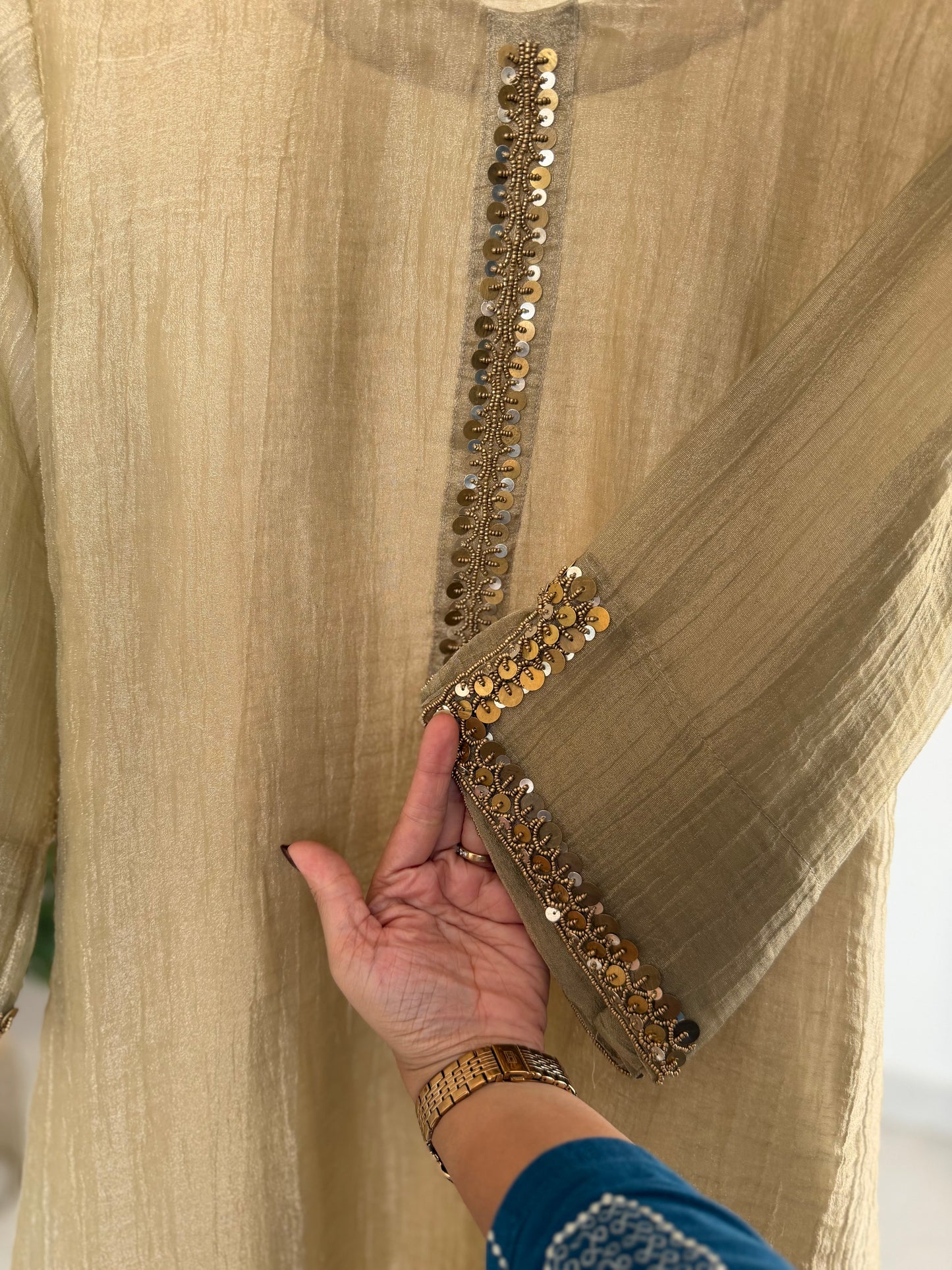 K506 - Salsa tissue silk handwork coord set in 2 colours
