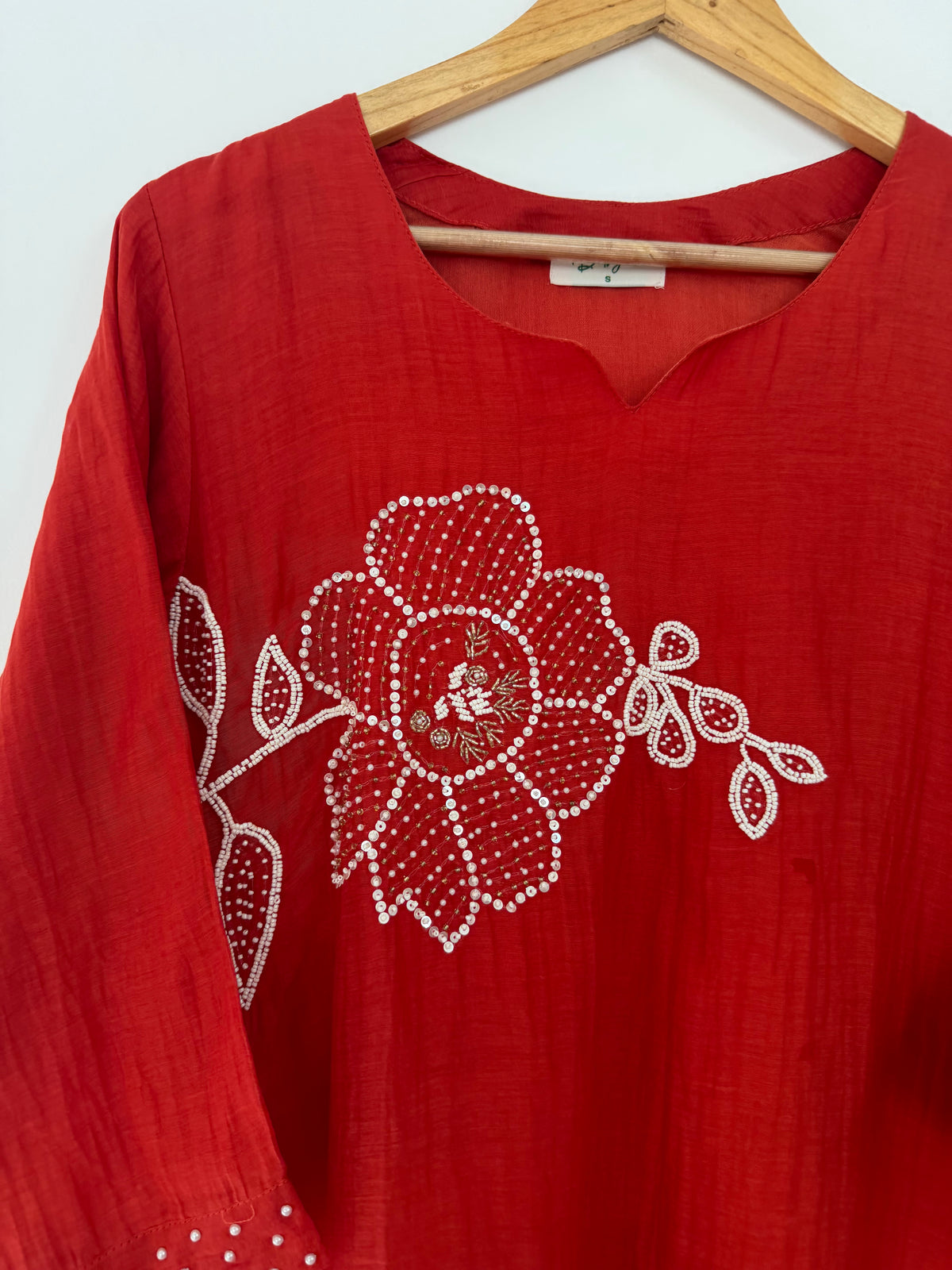 K117 - Mul chanderi handwork coord set