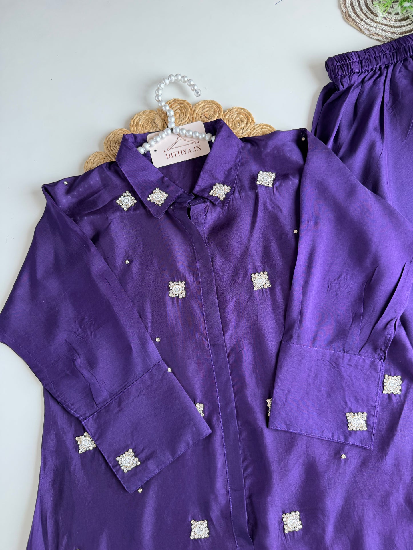 K654 - Russian silk handwork coord set