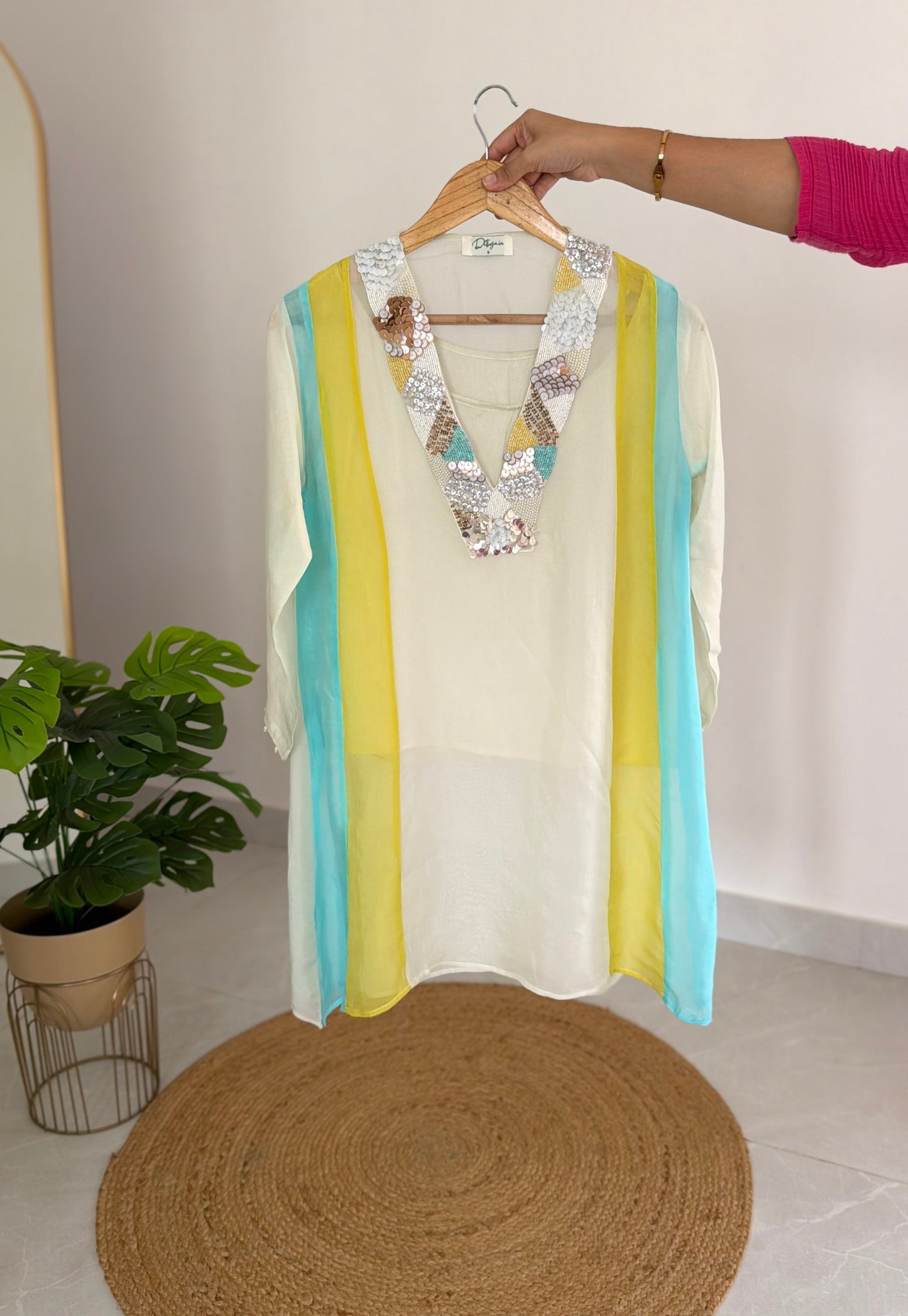 K558 - Pure crape handwork coord set in 2 colours