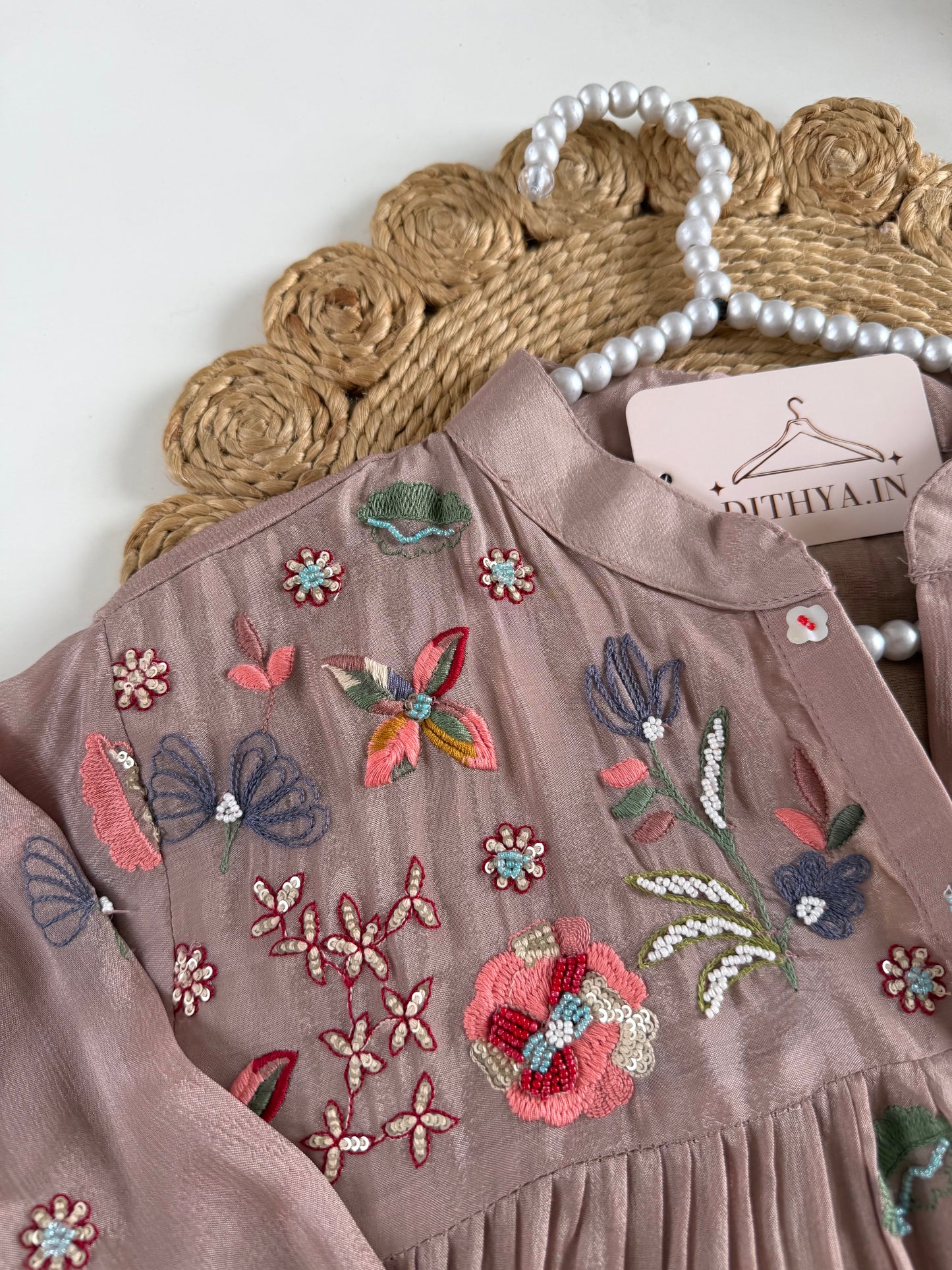 K483 - Pure Chinnon handwork coord set in 2 colours