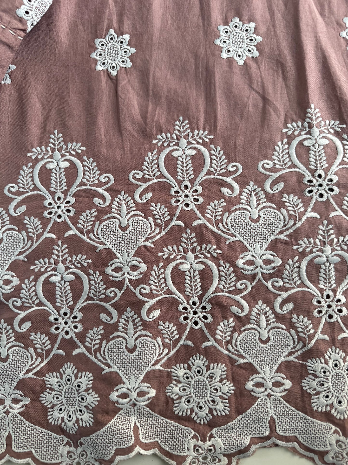 K718 - Cotton embroidered Aline Kurti with pants in 3 colours