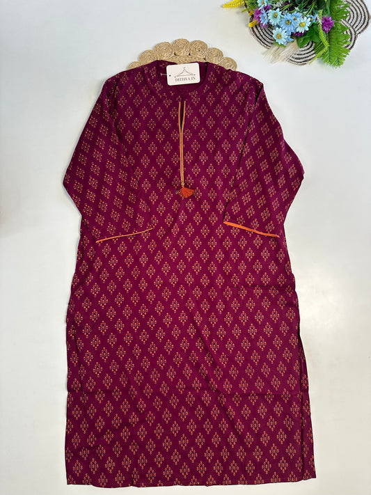 D715-Cotton straight Kurti