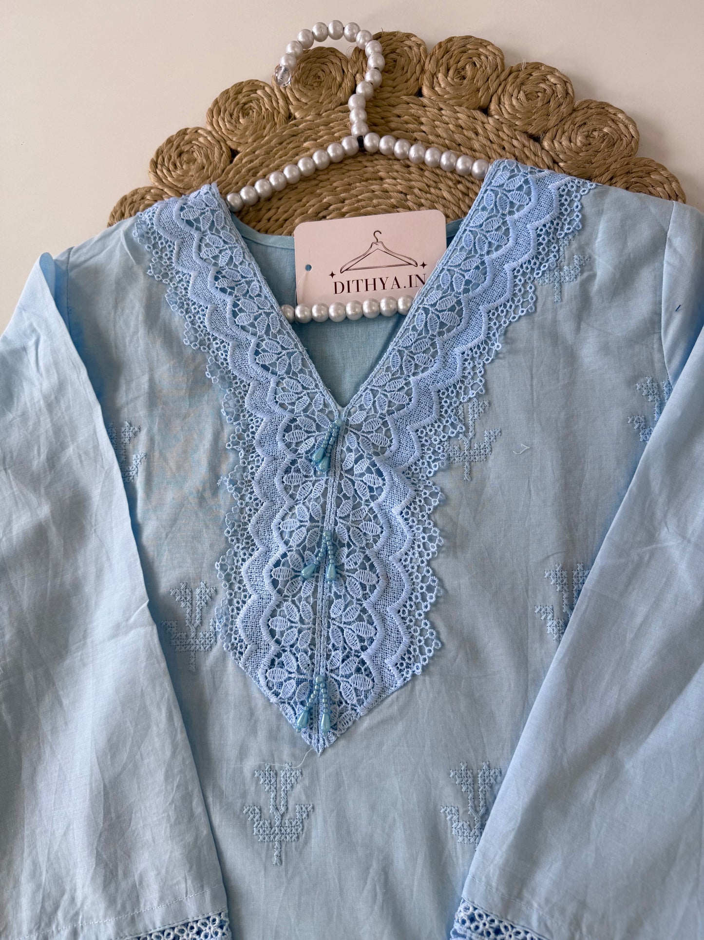 K645 - Mul cotton embroidered coord set