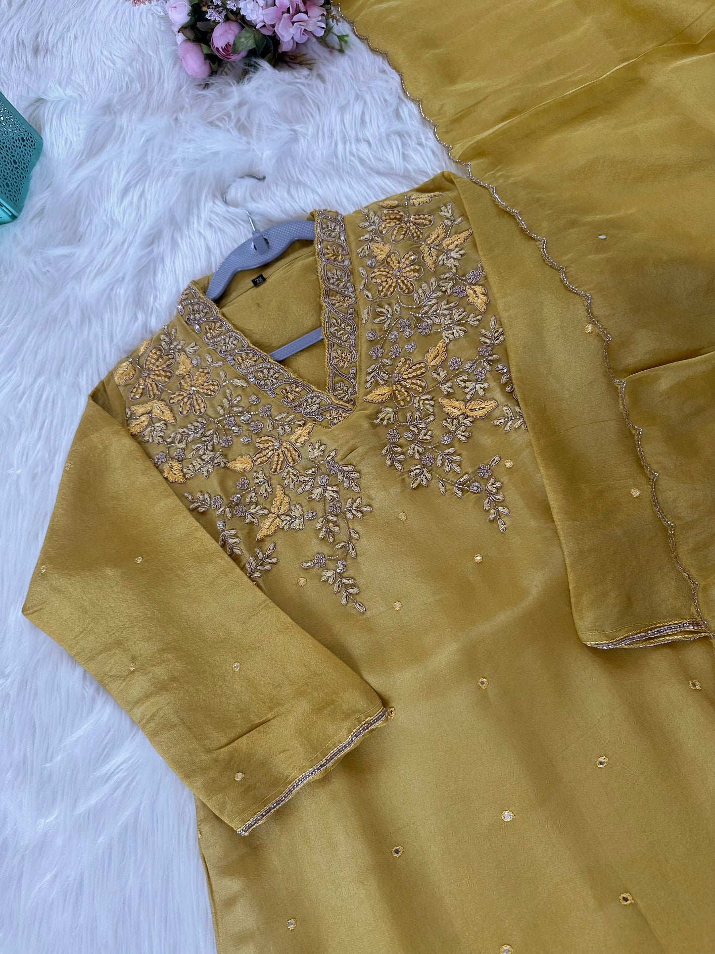 K178 - Tissue silk Kurti with kurti with dupatta