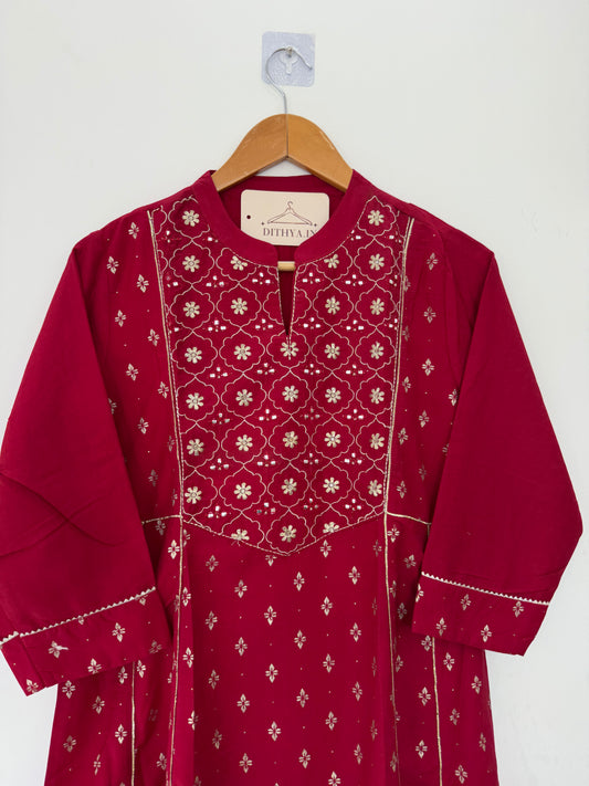 D666-Cotton Aline Kurti